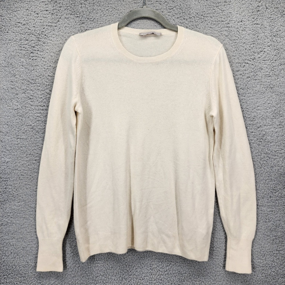 Everlane Womens Cashmere Crewneck Sweater Cream Ivory Long Sleeve Size Small